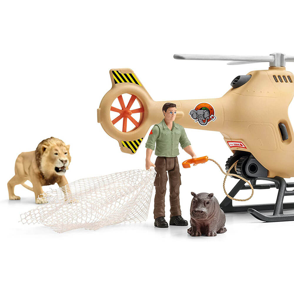 Schleich Wild Life Animal Rescue Helicopter Playset