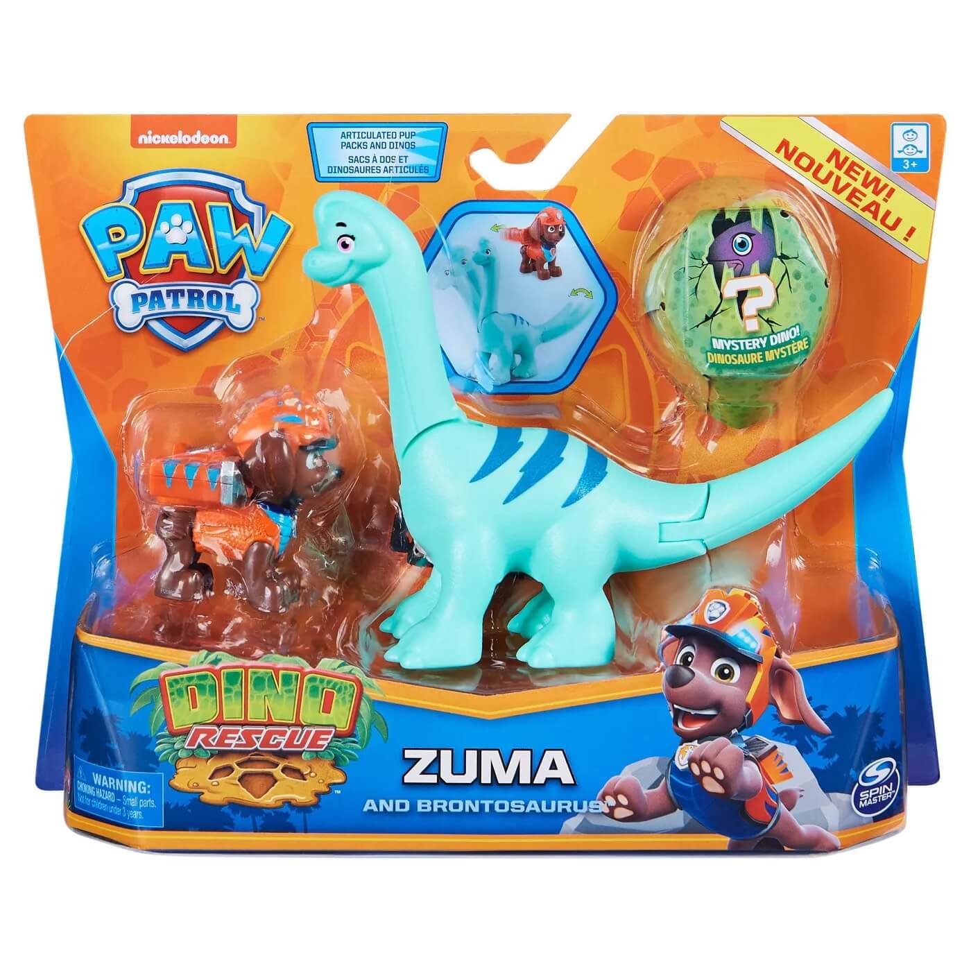 Spin Master PAW Patrol Dino Rescue Zuma and Brontosaurus Action Figure Set