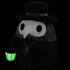 Dimly lit Squishables Plague Doctor shows plush lantern glowing.