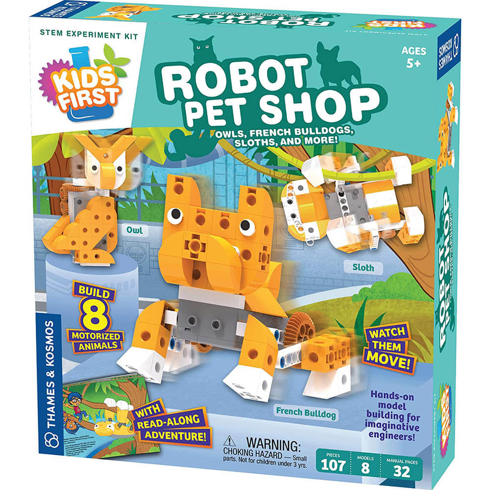 Thames and Kosmos Kids First Robot Pet Shop Owls, French Bulldogs, Sloths, and More!