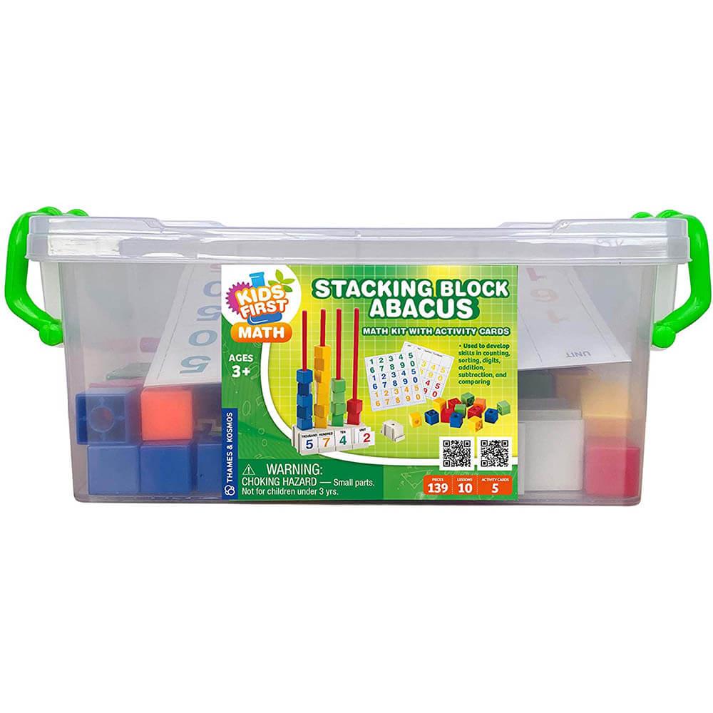 Thames and Kosmos Stacking Block Abacus Math Kit with Activity Cards