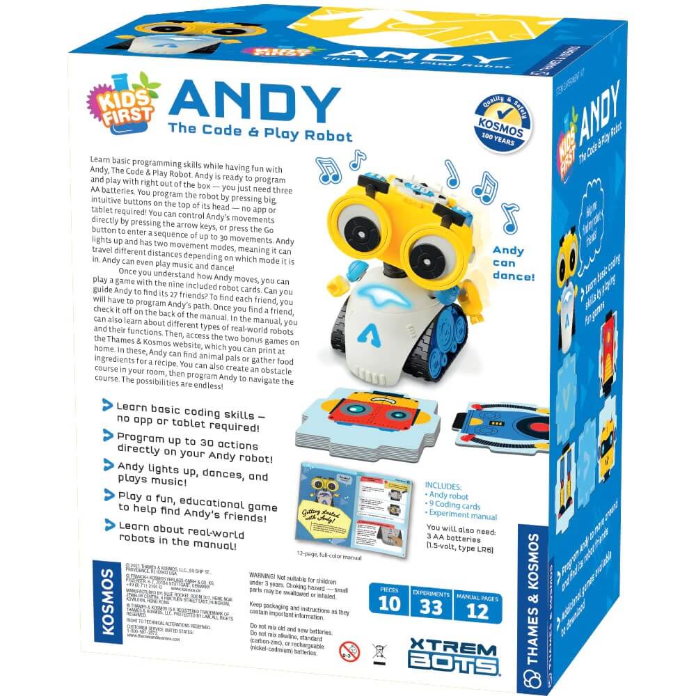 Thames & Kosmos Kids First Andy The Code & Play Robot Science Set