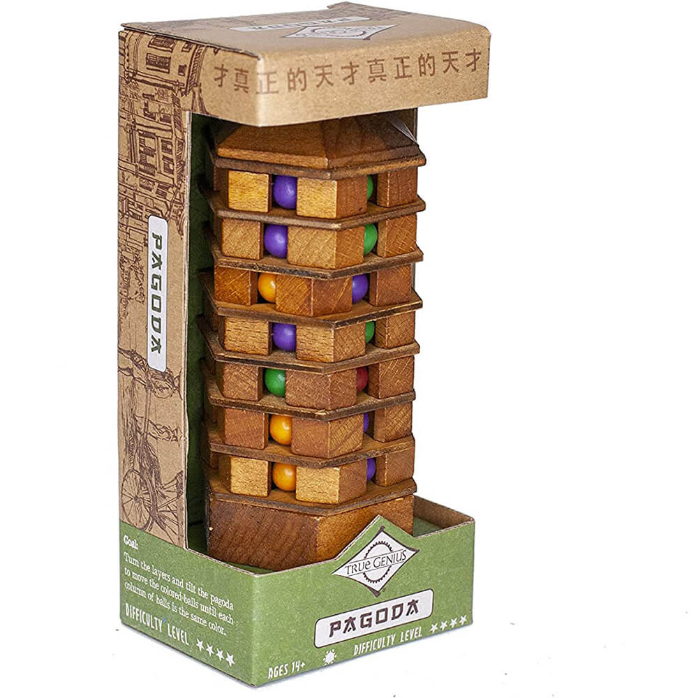 True Genius Chinese Pagoda Brain Teaser Puzzle