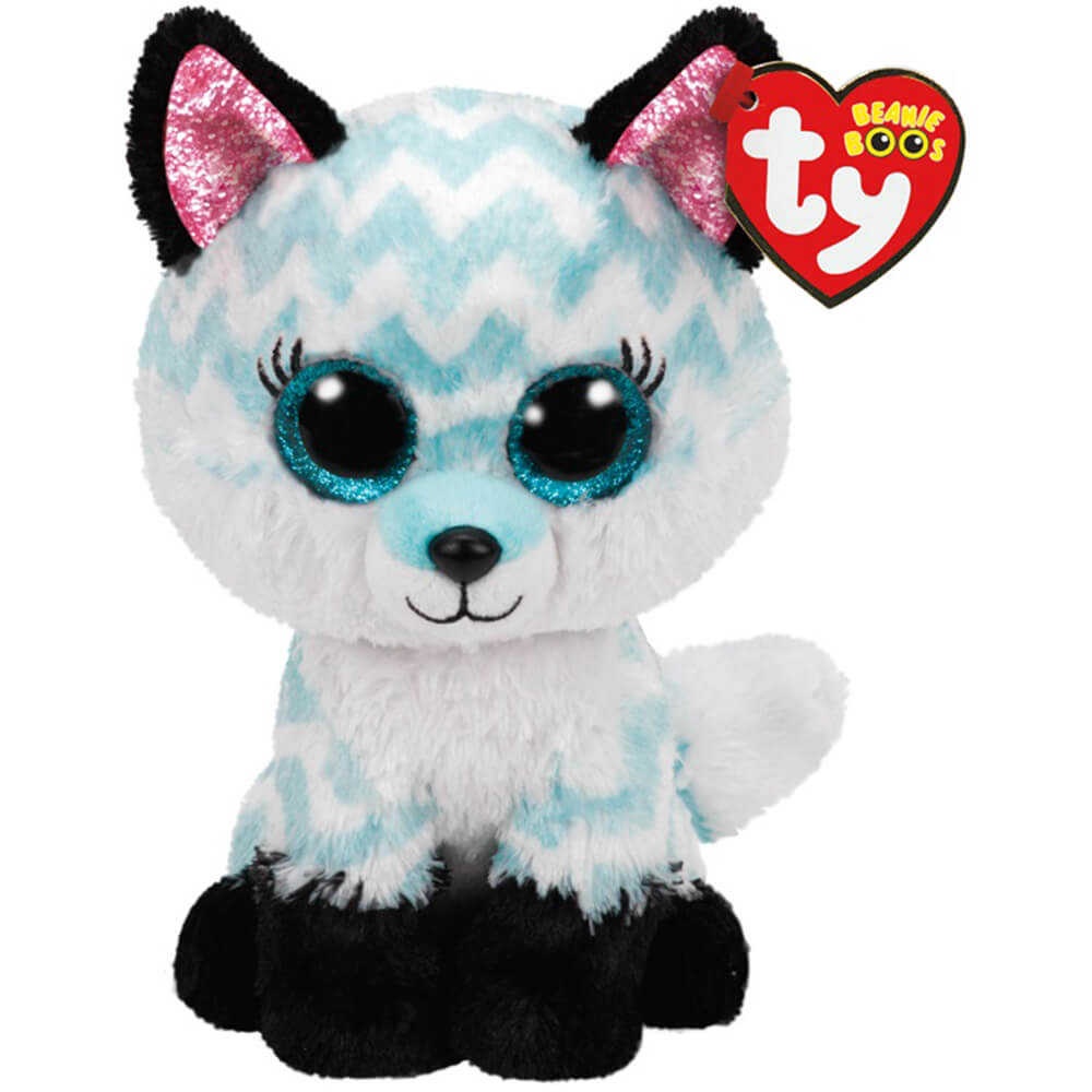 Ty Beanie Boos Atlas the Aqua Chevron Fox 6" Plush