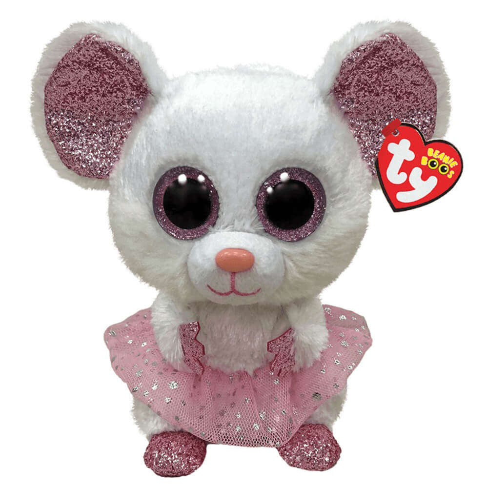 Ty Beanie Boos Nina the White Ballerina Mouse 6" Plush