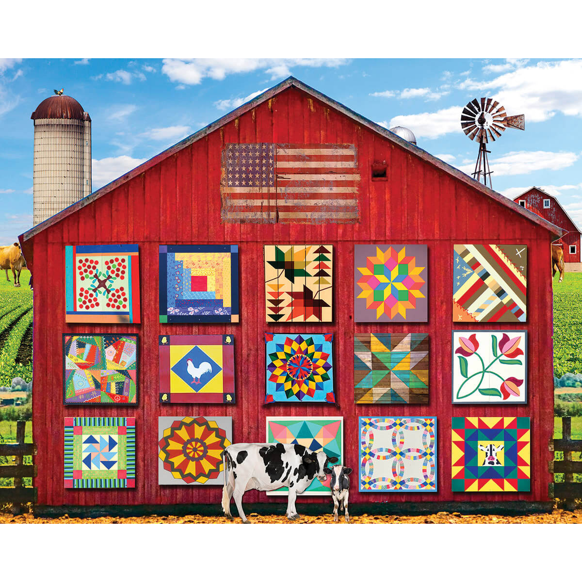 White Mountain Puzzles Barn Quilts 1000 Piece Jigsaw Puzzle