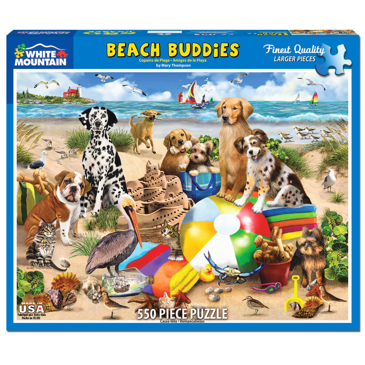 White Mountain Puzzles Beach Buddies 550 Piece Jigsaw Puzzle