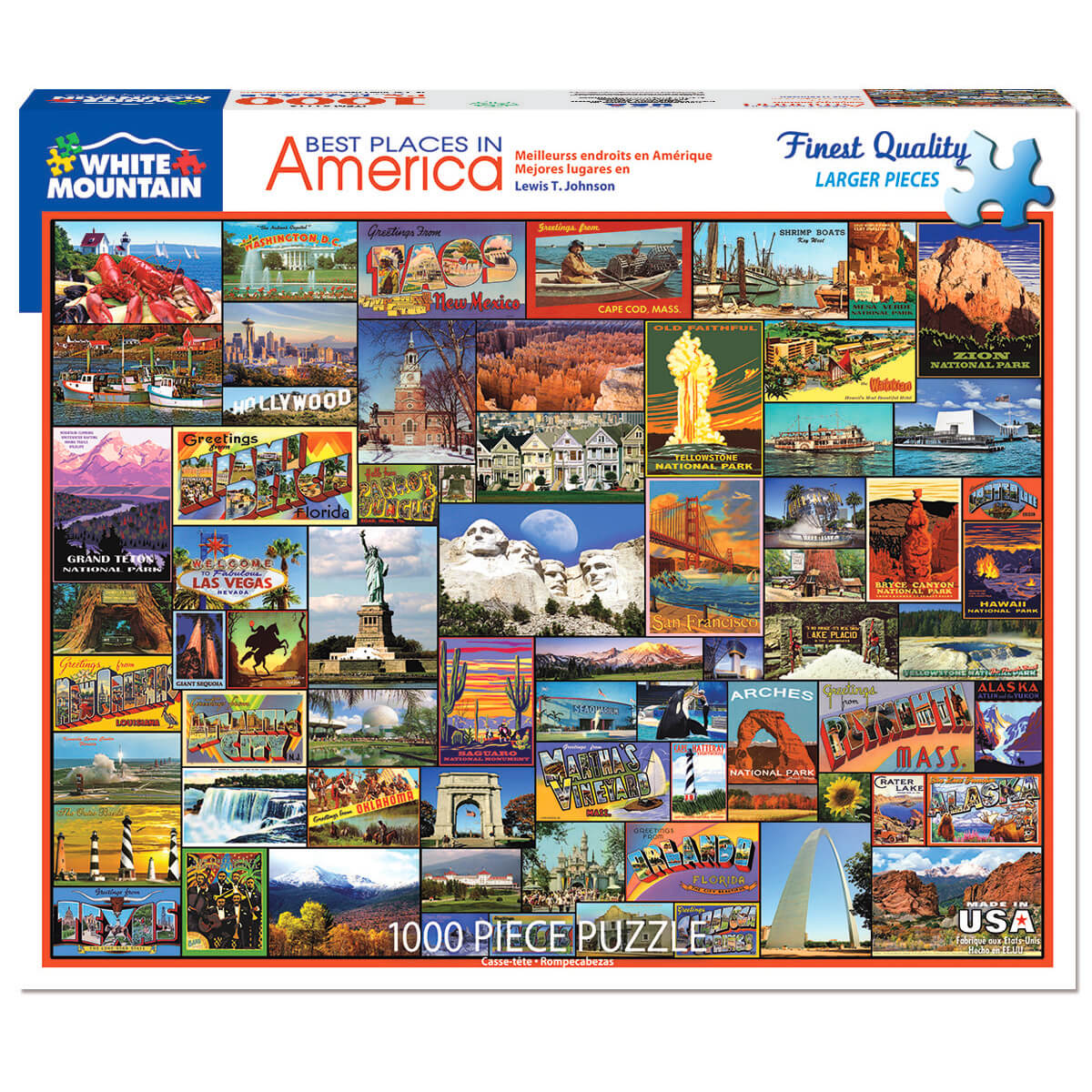 White Mountain Puzzles Best Places in America 1000 Piece Jigsaw Puzzle