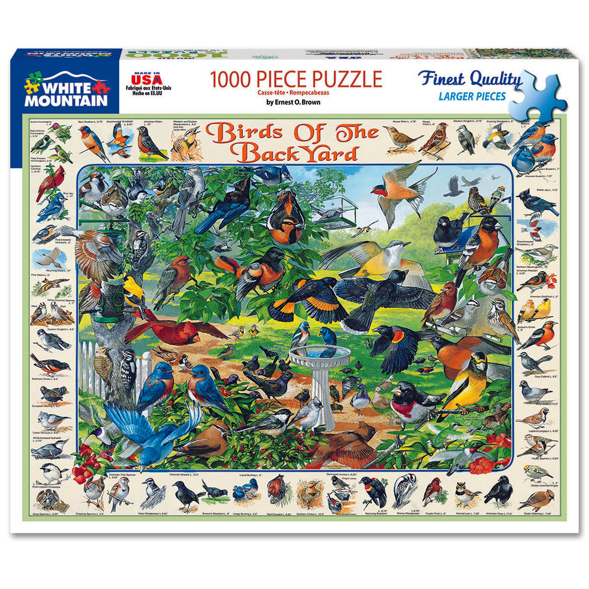 White Mountain Puzzles Birds of the Back Yard 1000 Piece Jigsaw Puzzle