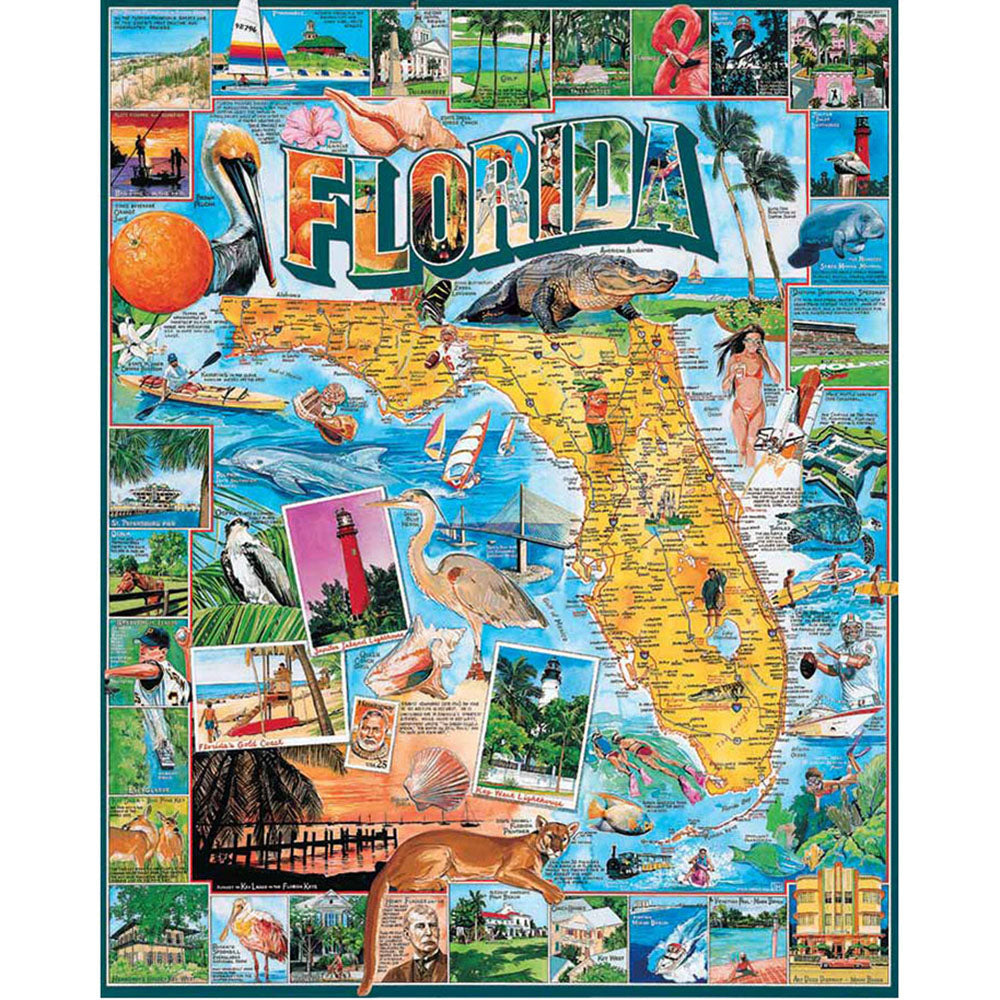 White Mountain Puzzles Florida 1000 Piece Jigsaw Puzzle