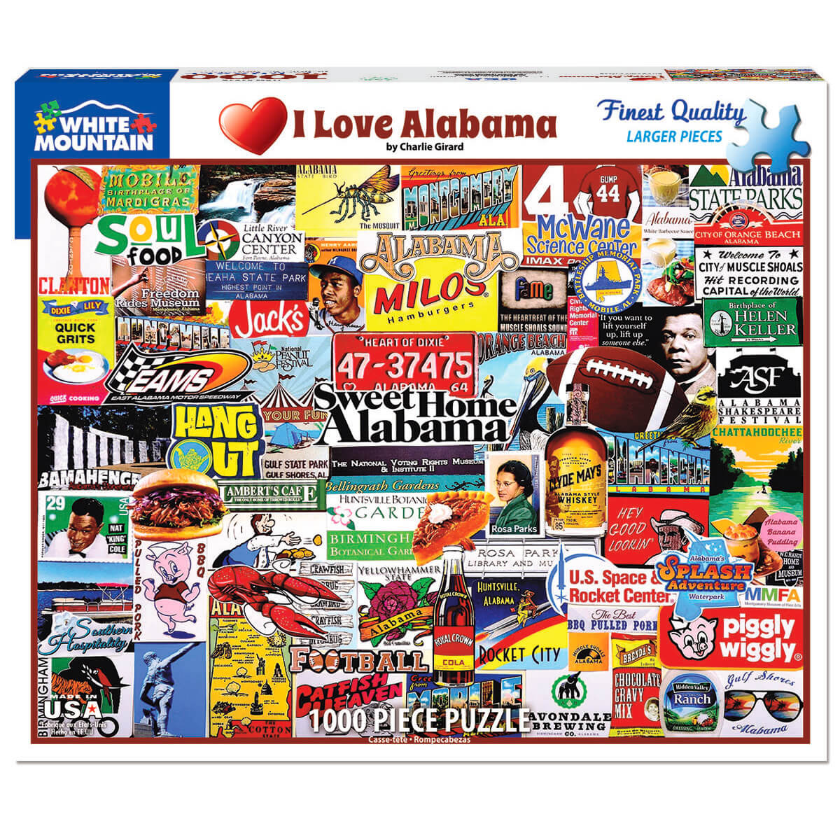 White Mountain Puzzles I Love Alabama 1000 Piece Jigsaw Puzzle