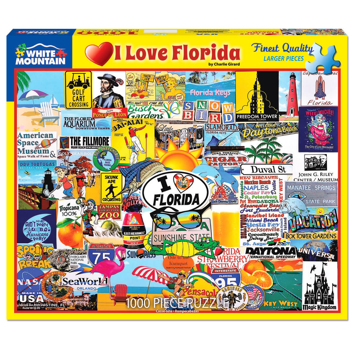 White Mountain Puzzles I Love Florida 1000 Piece Jigsaw Puzzle