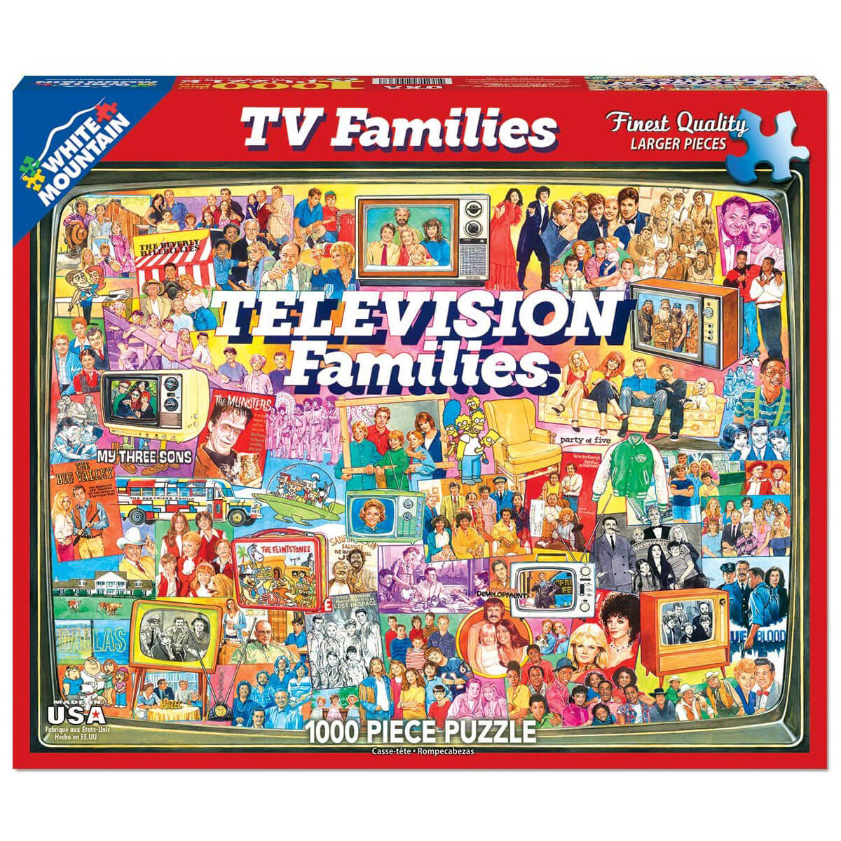 White Mountain Puzzles TV Families 1000 Piece Jigsaw Puzzle