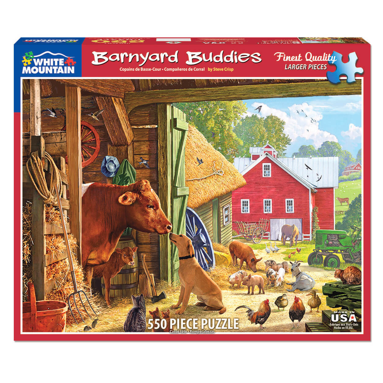 White Mountain Puzzles Barnyard Buddies 550 Piece Jigsaw Puzzle