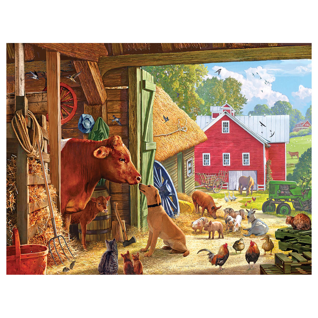 White Mountain Puzzles Barnyard Buddies 500 Piece Jigsaw Puzzle