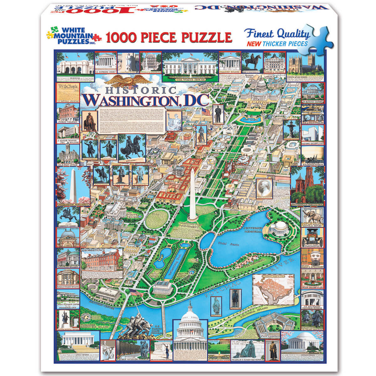 White Mountain Puzzles Washington, DC 1000 Piece Jigsaw Puzzle