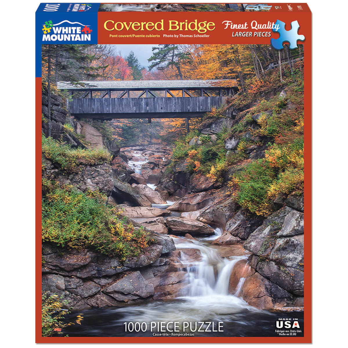 White Mountain Puzzles Covered Bridge 1000 Piece Jigsaw Puzzle