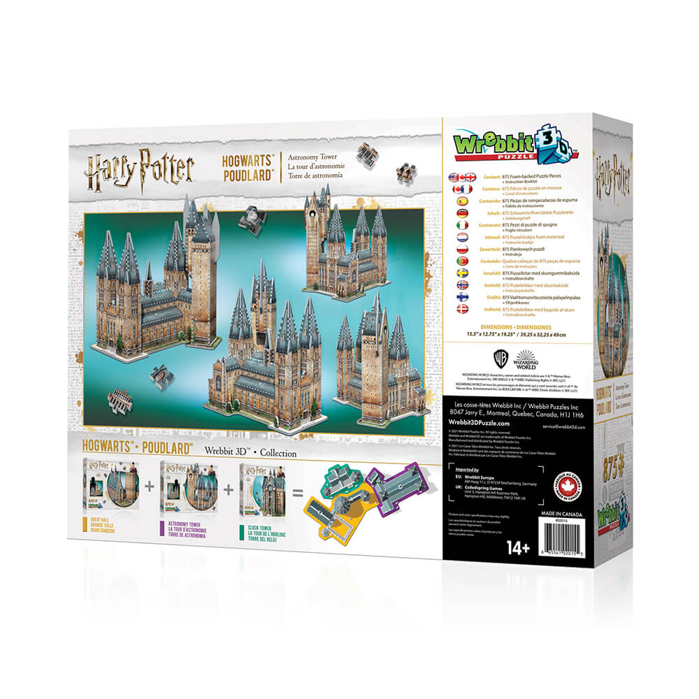 Wrebbit 3D Harry Potter Hogwarts Astronomy Tower 875 Piece 3D Jigsaw Puzzle