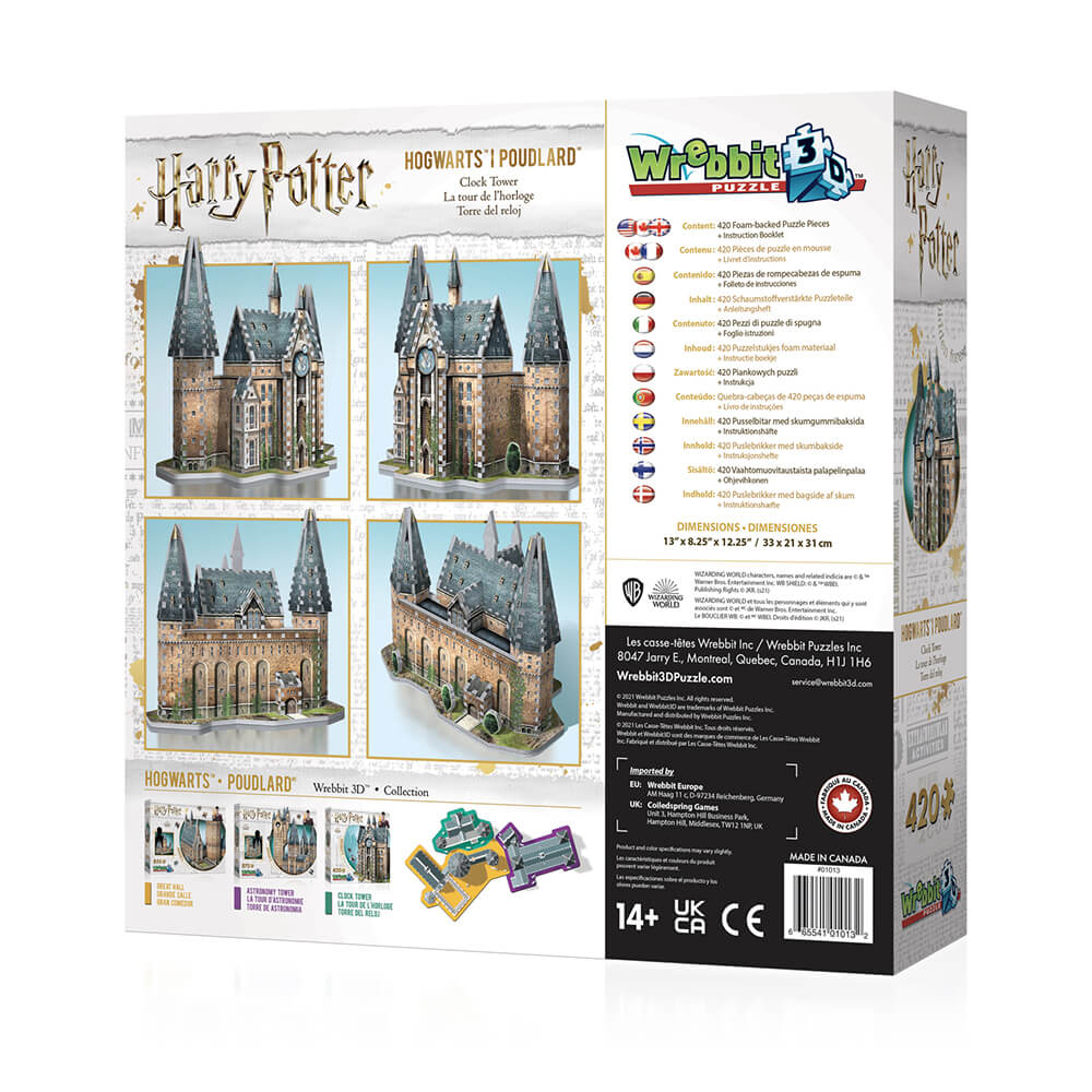 Wrebbit 3D Harry Potter Hogwarts Clock Tower 420 Piece 3D Jigsaw Puzzle