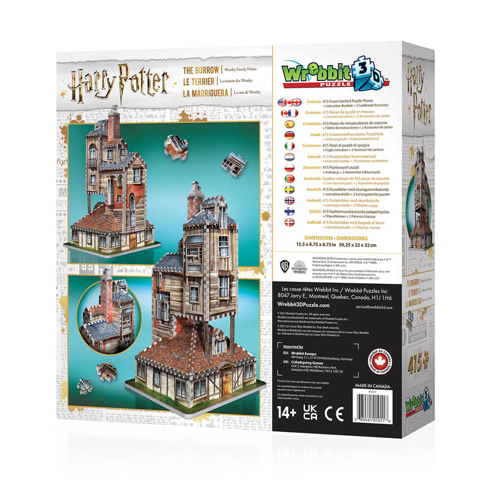 Wrebbit 3D Harry Potter The Burrow 415 Piece 3D Jigsaw Puzzle